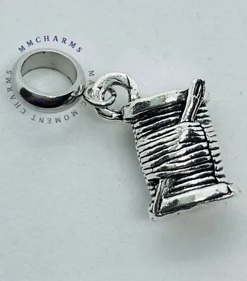 SEWING THREAD NEEDLE Stitch Machine  European Charm & Gift Pouch - Silver Tone • £6.99