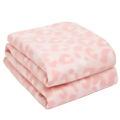 £6.99 • Buy Dreamscene Leopard Print Fleece Blanket Soft Warm Throw Over 120 X 150cm - Blush