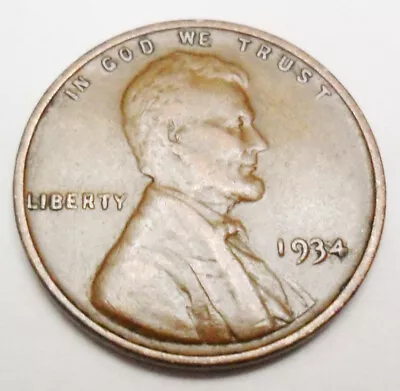 1934 P Lincoln Wheat Cent / Penny  AVE CIRCULATED  **FREE SHIPPING** • $1.04