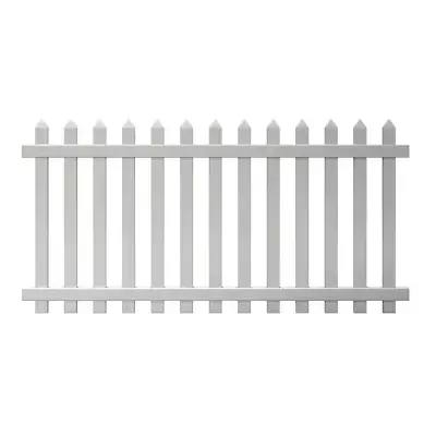 Glendale 4 Ft. H X 8 Ft. W White Vinyl Spaced Picket Fence Panel With Pointed • $130.92