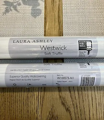 Laura Ashley Westwick Soft Truffle Wallpaper Same Batch W100573-A/I X 2 Rolls • £24