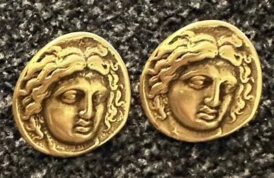 Vintage Gold Coin Earrings With Posts Metropolitan Museum Of Art MMA • $119
