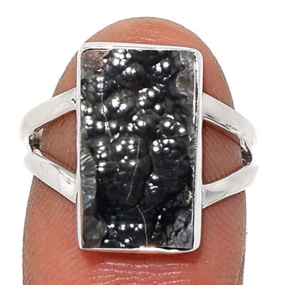$1.55 • Buy Natural Blister Hematite 925 Silver Ring Jewelry S.5.5 BR216996 