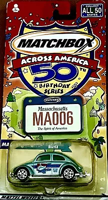 MATCHBOX ACROSS AMERICA 50TH BIRTHDAY #06 Massachusetts 1962 Volkswagen • $4.95