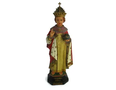 $552.50 • Buy XL Statue Infant Of Prague Infant Jesus Santo Nino Plaster Chapel Antique 1900