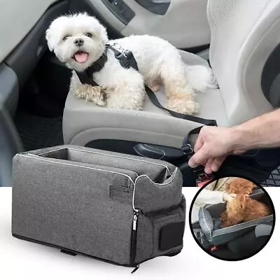 Pet Car Bag Pad With Seat Belts Safe Carry House Cats Puppy Travel Car Access • £24.35
