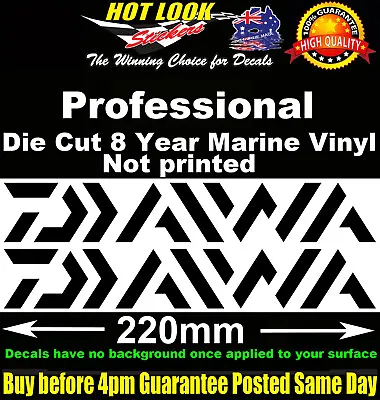 Daiwa Decals X2 HUGE 220mm Wide Stickers For Boat Fishing Tackle Box Fridge   • $6.99