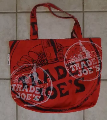 Vintage Trader Joe’s Reusable Cloth Tote Bag Red  Wine Bread & Grapes • $14.99