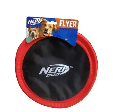 Nerf Dog~ 10'' Nylon Flyer - Black/Red • $12.99