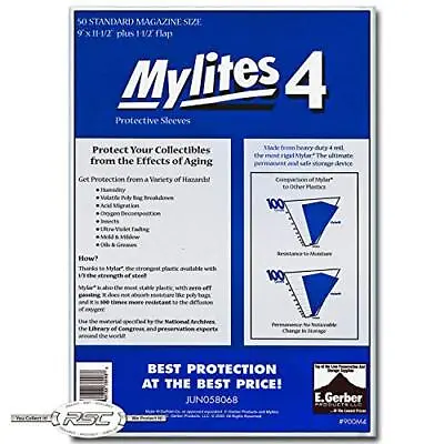 $55.80 • Buy Mylites 4 Magazine Mylar Sleeves 9  X 11 1/2  Plus 1 1/2  Flap