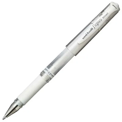 Uni-Ball Signo UM-153 Pen Broad Metallic Gel Rollerball White Gold Silver  • £3.15