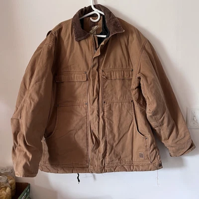 $38.50 • Buy Iron Max Jacket Duck Canvas Tan Corduroy Collar Full Zip Workwear Men’s XL Coat