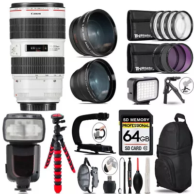 Canon EF 70-200mm IS III USM Lens + Pro Flash + LED Light + Tripod - 64GB Kit • $1938.99