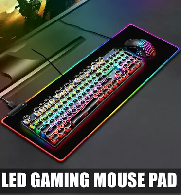 LED RGB Gaming Mouse Pad Large RGB Extended Mousepad Desk Anti-slip Rubber Mat • $9.95