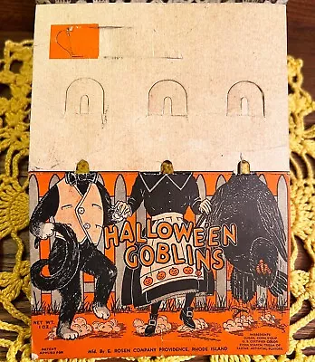 Vintage Halloween Goblins Midcentury Sucker Candy Holder Card Decoration E Rosen • $87