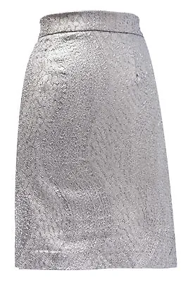 VON VONNI Women's Silver Shimmery Graphic Pattern Mini Skirt 3012 $98 NEW • $10.77