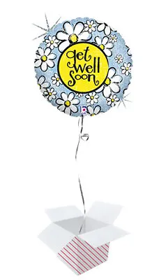 Inflated Helium Balloon In A Box - Get Well Soon Daisy • £8.99
