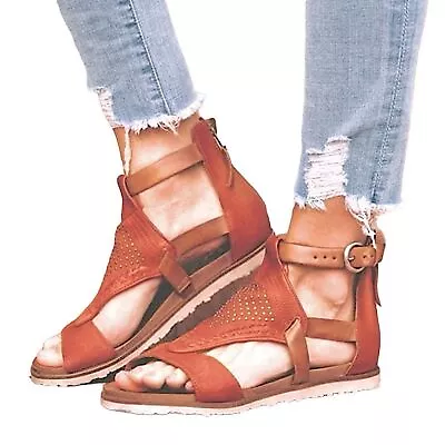 Miz Mooz Boho Tessa Sandals Flats Terra Cotta Tan Leather EU 37 • $45