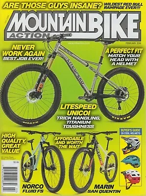 Mountain Bike Action February 2019 Helmet/Bicycle/Marin San Quentin • $5.99