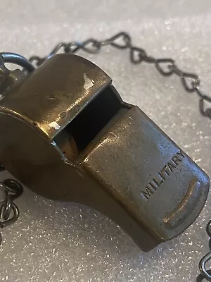 Vintage Military Police Whistle With Chain & Loop Hook. USA. • $19.95