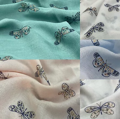 Butterfly Foil Print Scarf Women Light Weight Lady Large Size Hijab Shawl Snood • £3.99