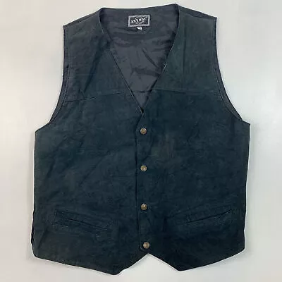 Men’s Black Suede Waistcoat Medium • £19.70