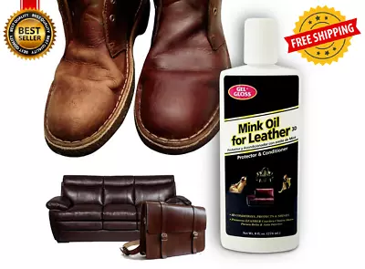 Gel-Gloss Mink Oil For Leather Protector And Conditioner Rejuvenates Shine 8oz • $7.19