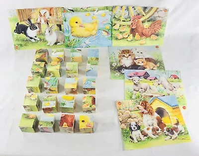 Vintage 1996 German Wood Block Puzzle For Children Makes 6 Different Images • $21.99