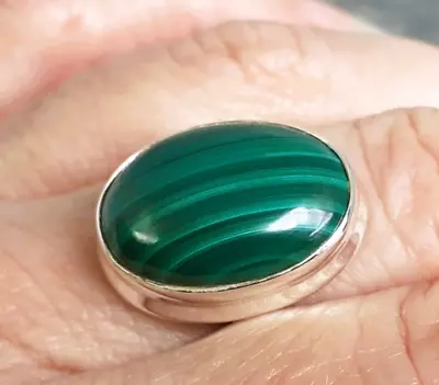 925 Silver MALACHITE Ring Sz S-9 R582~Silverwave*uk Jewellery • $24.85