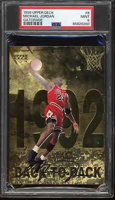 1998 Upper Deck Michael Jordan Gatorade Postcard Nba Facsimile #8 Mint Psa 9 • $72