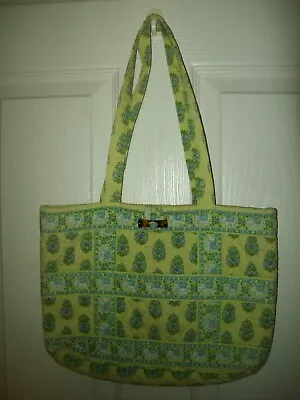 Vera Bradley Citrus Elephant Pattern Medium Tote Bag/purse W/wood Dowell Closure • $16