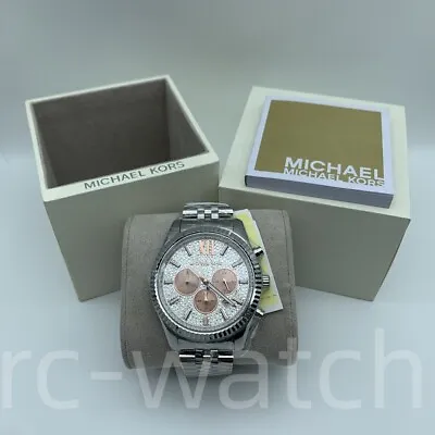 New Michael Kors MK8515 Crystal Pave Dial Stainless Steel Analog Women's Watch • $96