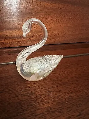 £5.55 • Buy Swan Figurine Glass - HERON Paperweight Handmade In Lake District