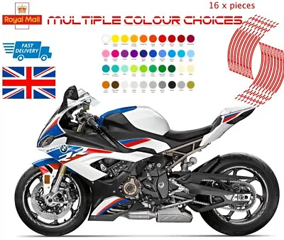 RIM TAPE CHEQUERED MOTORBIKE For SUZUKI KAWASAKI BMW DUCATI YAMAHA APRILLA KTM • £10.99