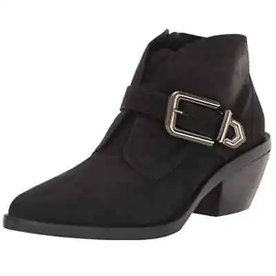 Vince Camuto Black Suede Leather Ashena Ankle Western Bootie Women's NEW Sz 7.5 • $32