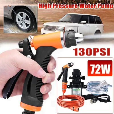 12V Portable High Pressure Car Washer Water Pump Jet Wash Hose Camper Sprayer UK • £14.99