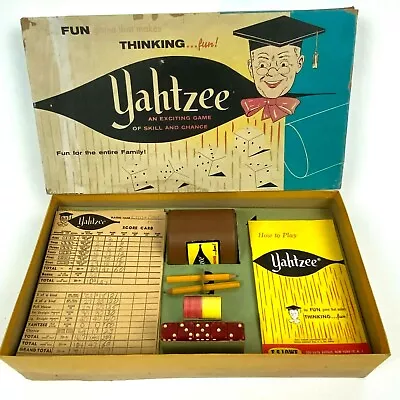 Yahtzee No. 950 1961 Dice Game E.S. Lowe Co. Complete USA Made Vintage • $16.19