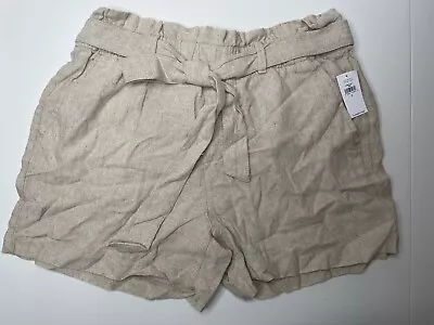 NWT Old Navy Lightweight Linen Blend Shorts Tan Size 6 G1 • $13.84