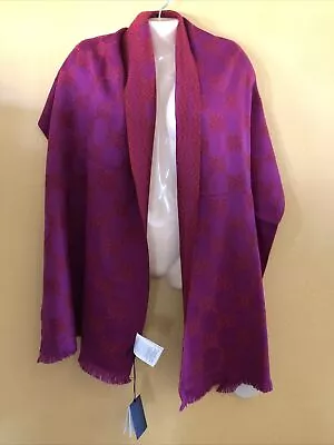 Authentic NWT GUCCI Scarf LADY MOUL NEST Wool Flame Pink Scarf Wrap 45x195cm New • $350