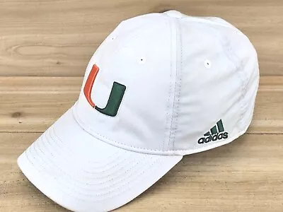 Miami Hurricanes Hat Cap Flexfit L Xl Adidas Adult White College Football NCAA • $19.77