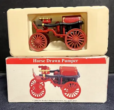 Vintage 2000 Reader's Digest Horse Drawn Pumper Fire Truck - Miniature Replica D • $7