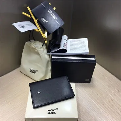 MONTBLANC Genuine 14108 Meisterstuck Business Card Holder Wallet Mens Black Gift • $84