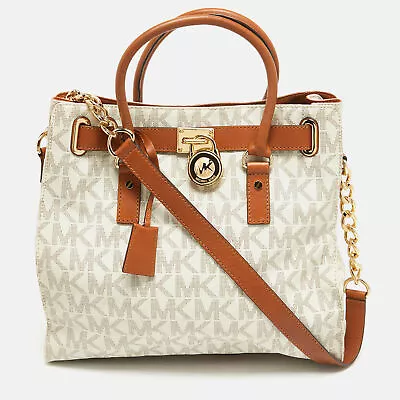 MICHAEL Michael Kors Brown Signature Canvas Large Hamilton North South Tote • $218.40