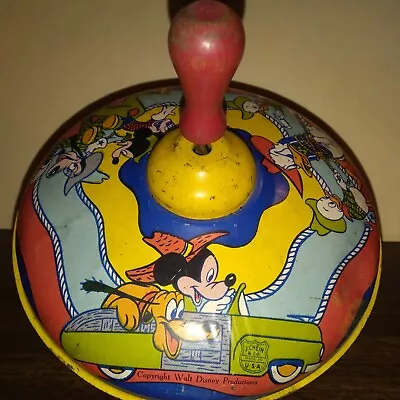 1950's Walt Disney Spinning Top By J. Chein Manufacturing USA (RT183) • $35