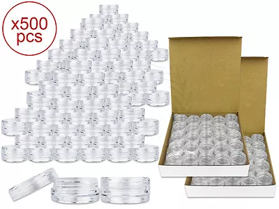 500 Pieces 3 Gram/3ml Plastic Round Clear Sample Jar Containers With Clear Lids  • $55.99