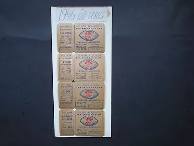 1946 AAFC:   LA DON'S: Four Attached Admission Full Tickets (1st Year) • $125