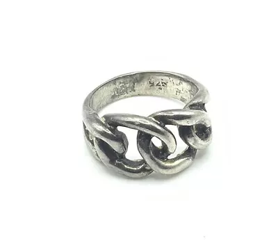 Vintage Solid 925 Sterling Silver Infinity Triple Love Knot Band Ring (Sz 6.25) • $18.99