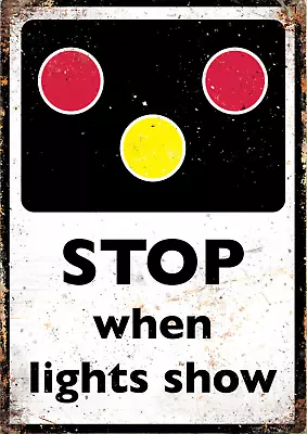 Stop Train Level Crossing Metal Sign Bedroom Man Cave Pub Bar Vintage Wall Rail • £19.49