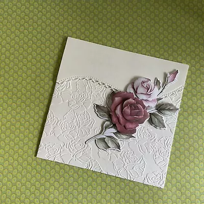 Die Cut Shapes 3D Ready Cut Decoupage Roses 5 1/2” X 3”  3 Per Pack • £2.50