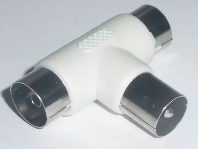 $10.48 • Buy 2 Way TV ANTENNA AERIAL SPLITTER Pal Double Adapter NEW - 1 Male To 2 Female